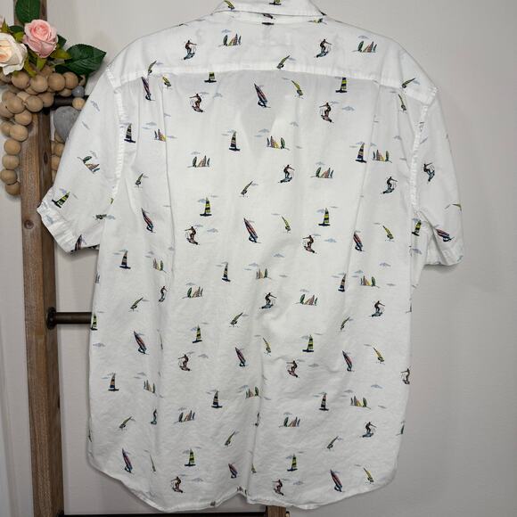 Sonoma Mens Short Sleeve Button Up Surf Design Shirt Size X Large - Picture 4 of 9